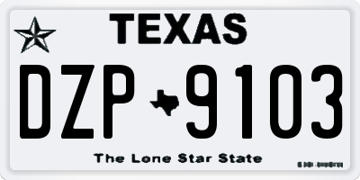 TX license plate DZP9103