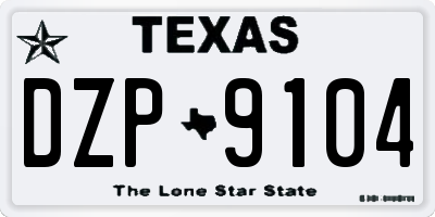 TX license plate DZP9104