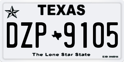 TX license plate DZP9105