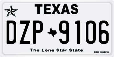 TX license plate DZP9106