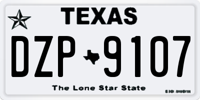 TX license plate DZP9107