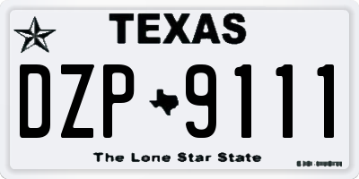 TX license plate DZP9111
