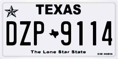 TX license plate DZP9114