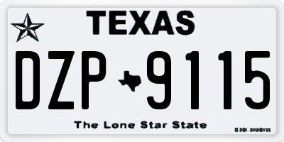 TX license plate DZP9115