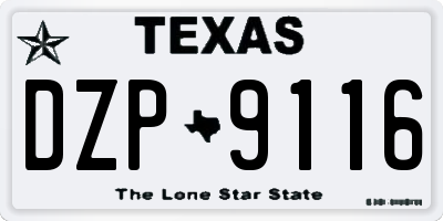 TX license plate DZP9116