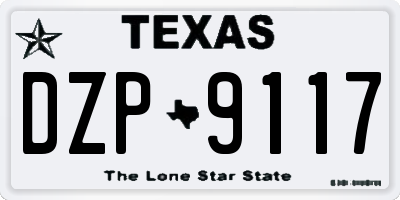 TX license plate DZP9117