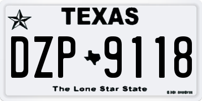 TX license plate DZP9118
