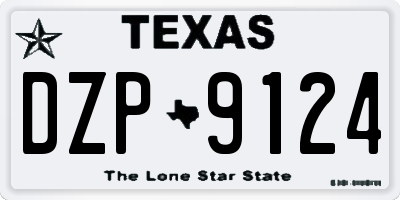 TX license plate DZP9124