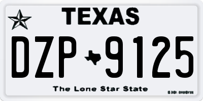 TX license plate DZP9125
