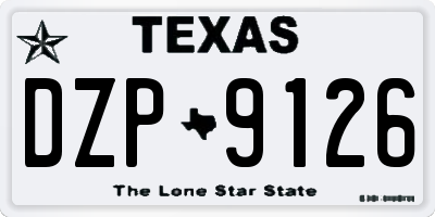 TX license plate DZP9126