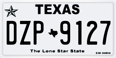 TX license plate DZP9127