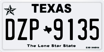 TX license plate DZP9135