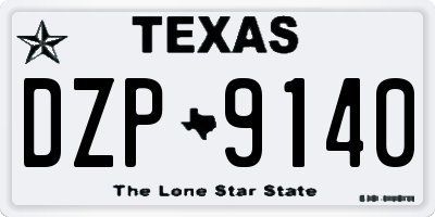 TX license plate DZP9140