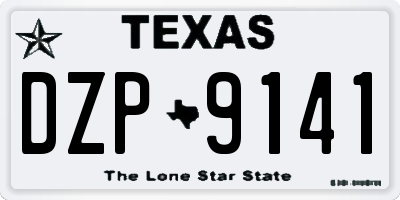TX license plate DZP9141