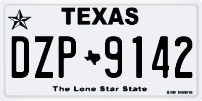 TX license plate DZP9142