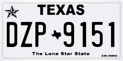 TX license plate DZP9151