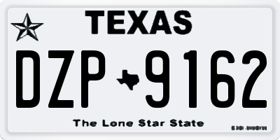 TX license plate DZP9162