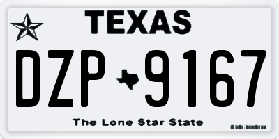 TX license plate DZP9167