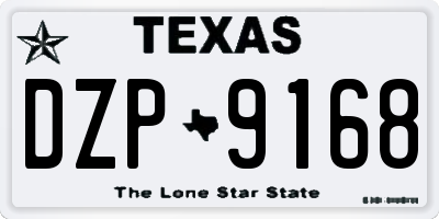 TX license plate DZP9168