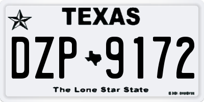 TX license plate DZP9172