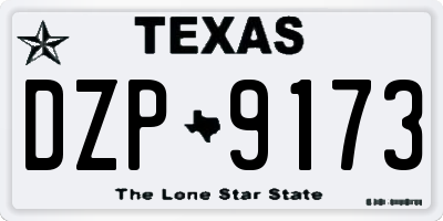 TX license plate DZP9173