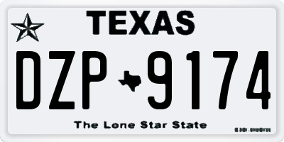 TX license plate DZP9174