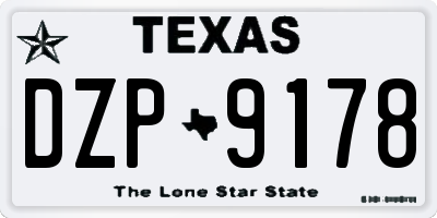 TX license plate DZP9178