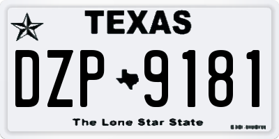 TX license plate DZP9181