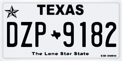 TX license plate DZP9182
