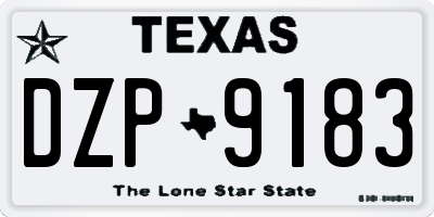 TX license plate DZP9183