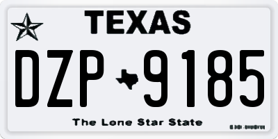 TX license plate DZP9185