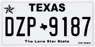 TX license plate DZP9187