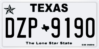 TX license plate DZP9190