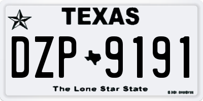 TX license plate DZP9191