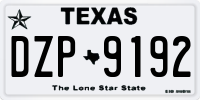 TX license plate DZP9192