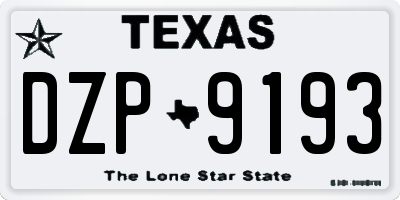 TX license plate DZP9193