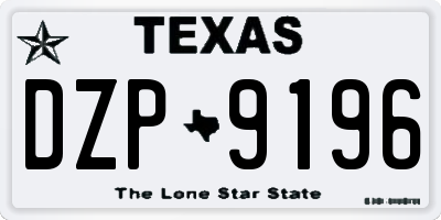 TX license plate DZP9196
