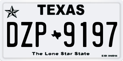TX license plate DZP9197
