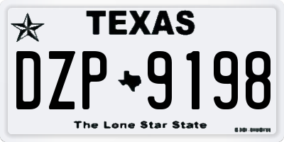 TX license plate DZP9198