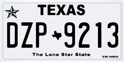 TX license plate DZP9213