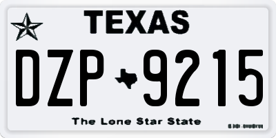 TX license plate DZP9215