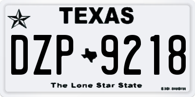 TX license plate DZP9218
