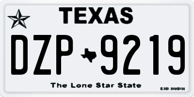 TX license plate DZP9219