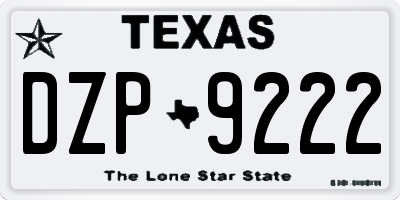 TX license plate DZP9222