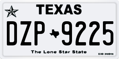 TX license plate DZP9225