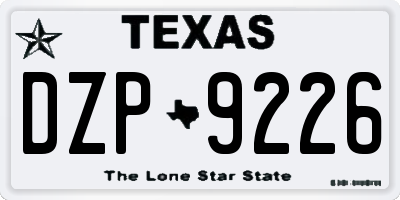 TX license plate DZP9226