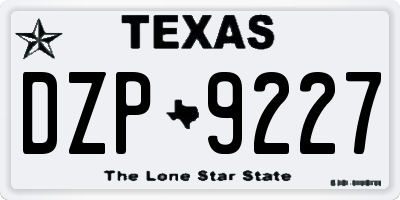 TX license plate DZP9227