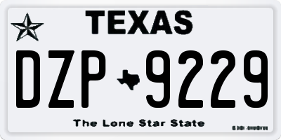 TX license plate DZP9229