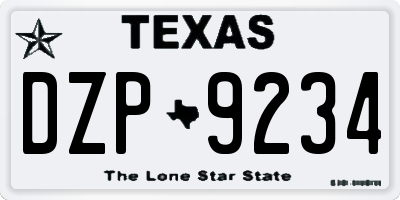 TX license plate DZP9234