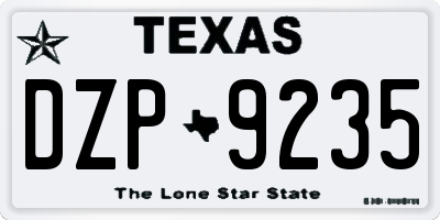 TX license plate DZP9235